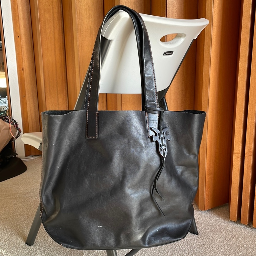 FRYE Genuine Leather Black Tote Bag
